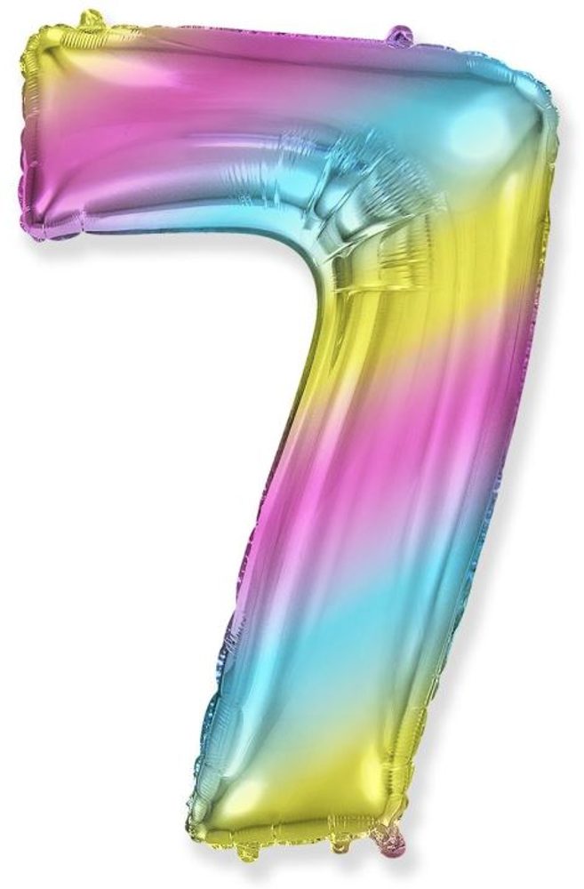 Léggömb fólia számok Rainbow 115 cm - 7 - Flexmetal