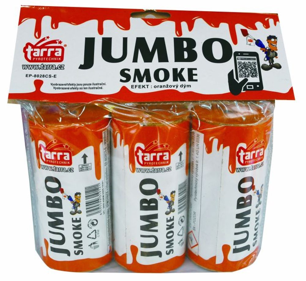 JUMBO SMOKE FÜSTBOMBÁK - NARANCS - 3db - 16/3 szakító biztosíték - ČÍNA