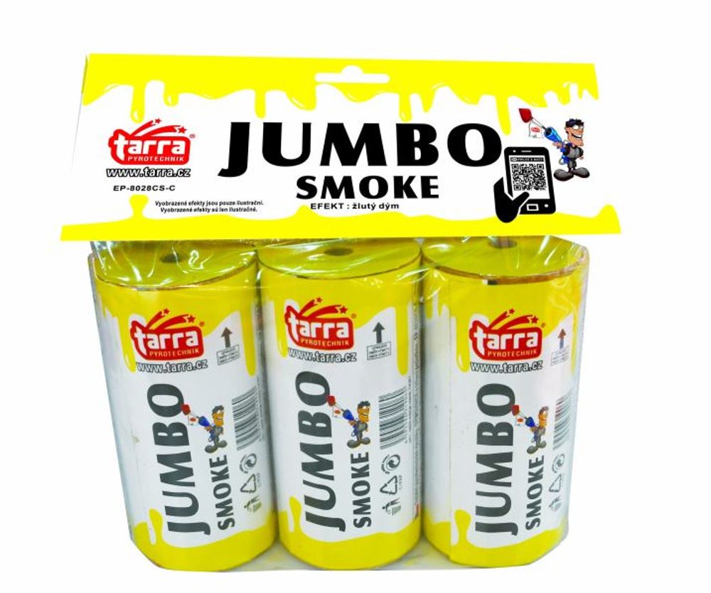 JUMBO SMOKE FÜSTBOMBÁK - SÁRGA - 3 db - 16/3 tépőzáras biztosíték - ČÍNA