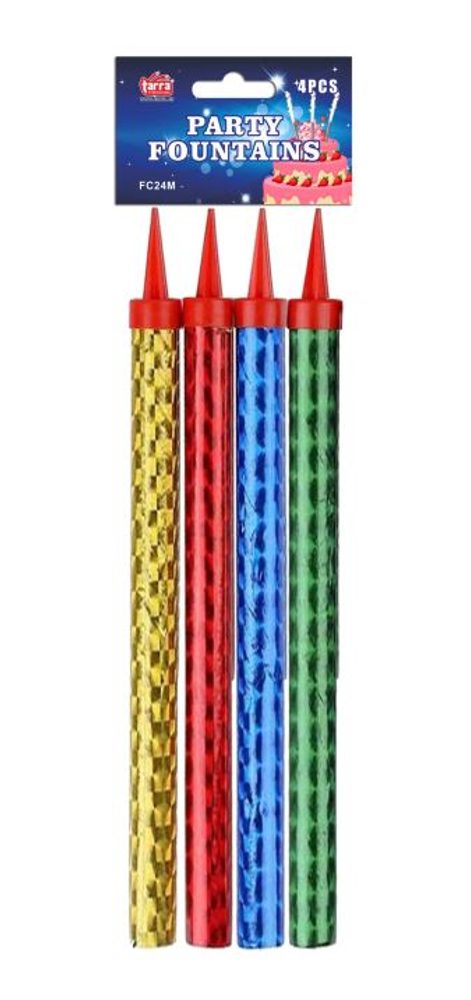 Párty fontána tortához 24cm palacktartóval - 4 db színes - ČÍNA