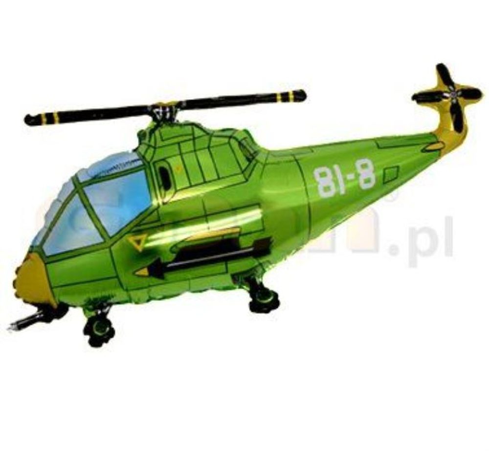 Zöld helikopter fóliás léggömb 60 cm - GoDan